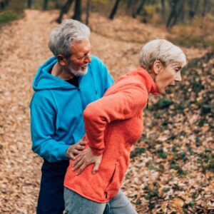 older couple dealing with back pain and injuries